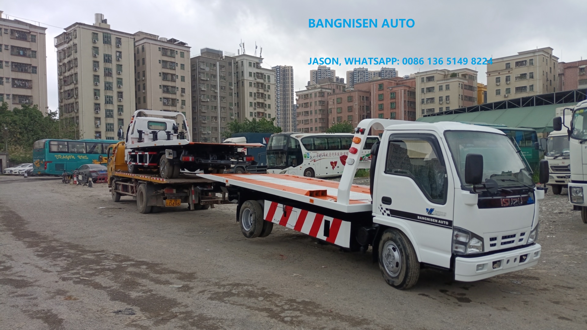  ISUZUs 600P Car Carrier Tow Truck Road Rescue Rollback Trailer 3 Tons Flatbed Platform Wrecker (图4)